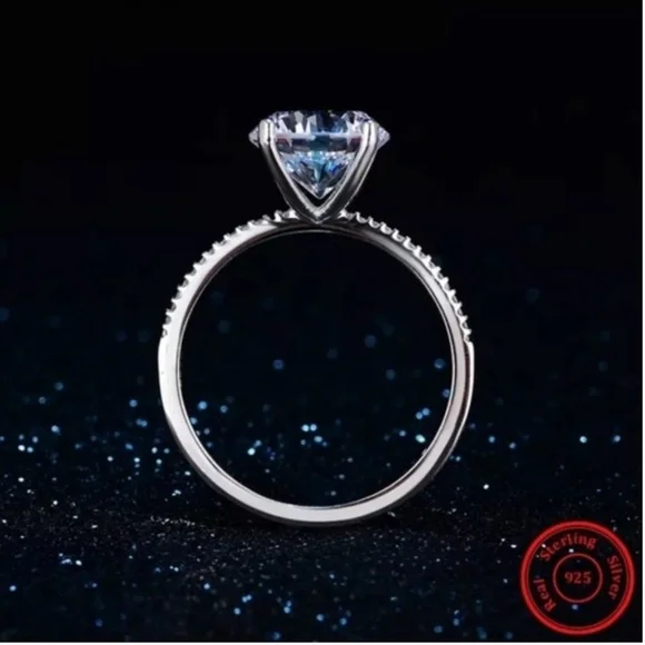 3Ct Zircon Sterling Silver Ring! VIDEO AVAILABLE!